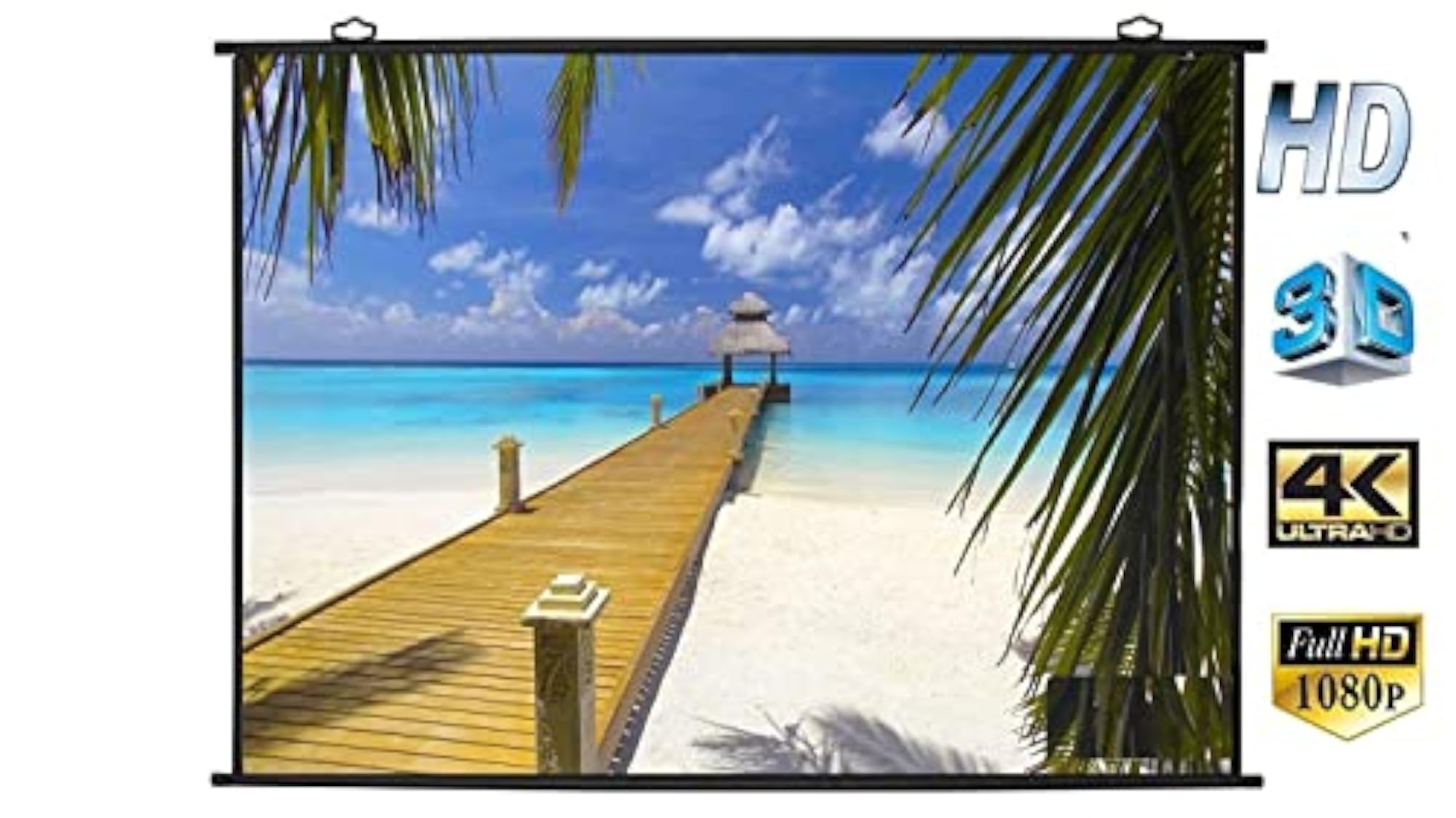 Map Type Projector Screen, 6 ft x 4 ft - 84 Inch Diagonal